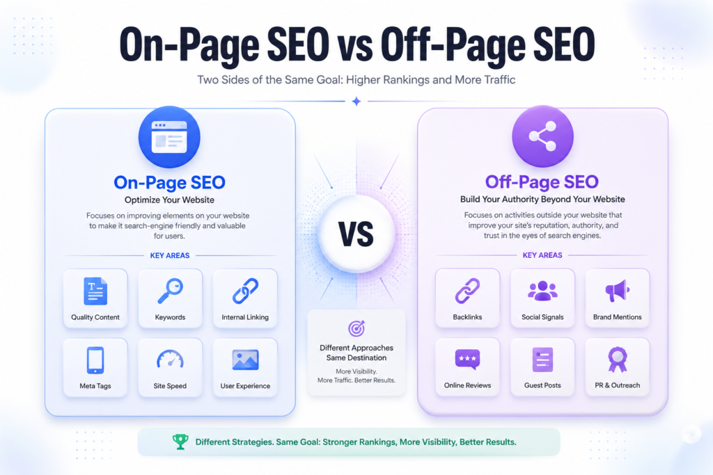 On-Page SEO vs Off-Page SEO: Everything You Need to Know Before Optimizing Your Website
